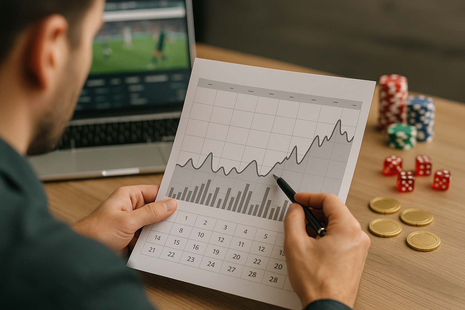 Grafico astratto che rappresenta l’aumento del volume di scommesse su alcune partite rispetto ad altre