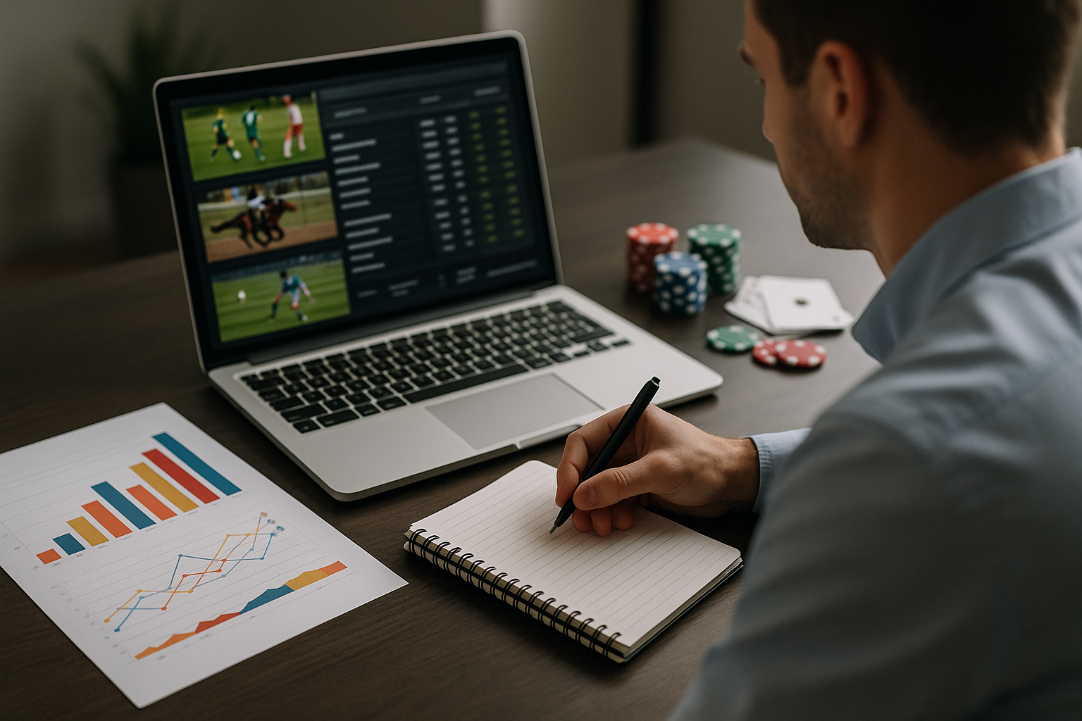 Analisi statistica di mercati di scommesse con grafici e appunti
