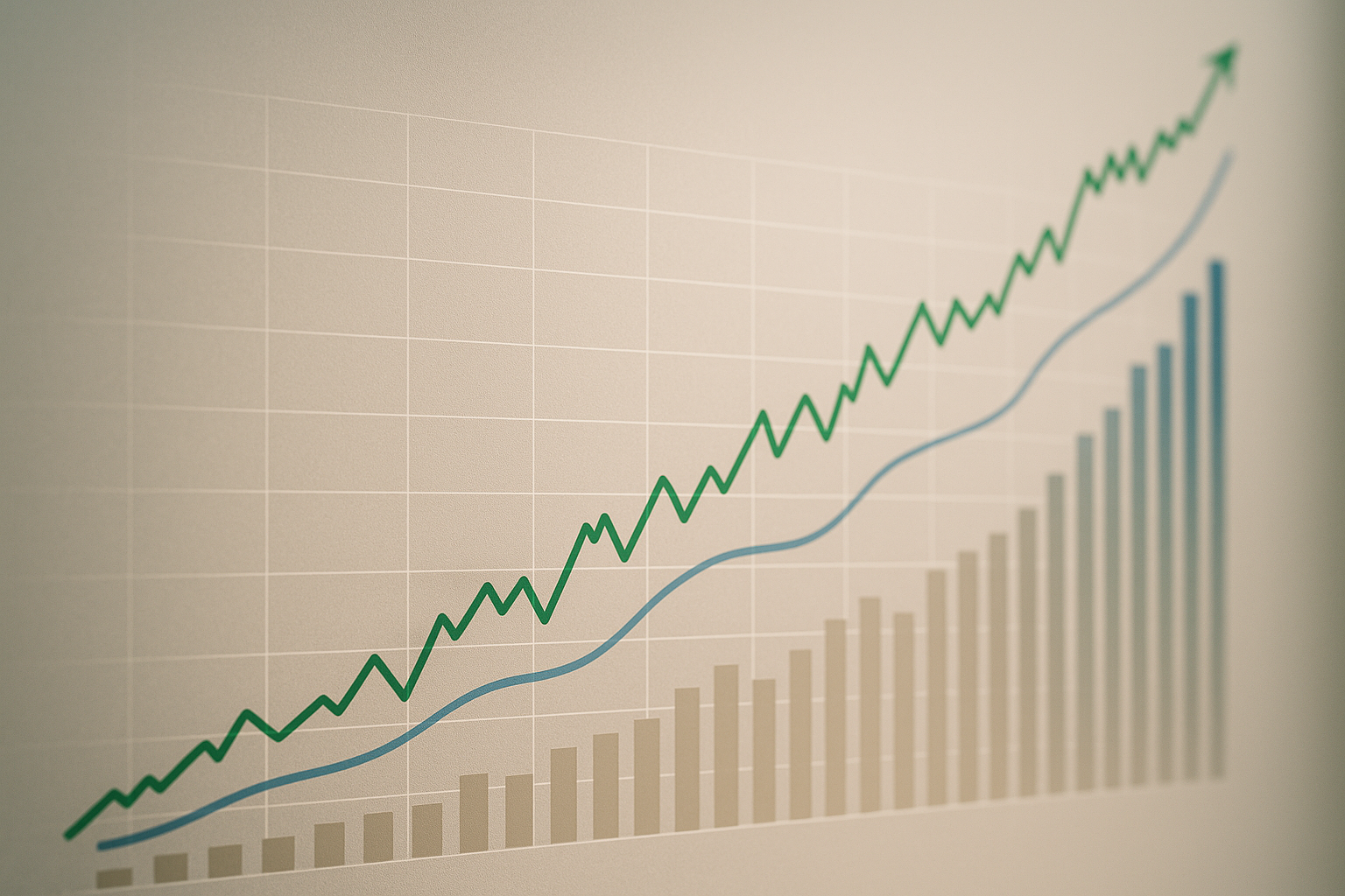 Grafico astratto che rappresenta l'aumento dei volumi di scommesse su un evento sportivo
