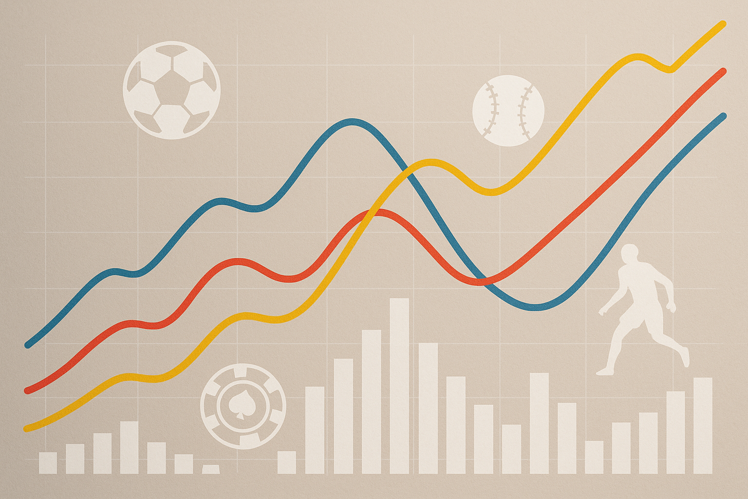Grafico astratto che rappresenta l’aumento del volume di gioco nelle competizioni sportive