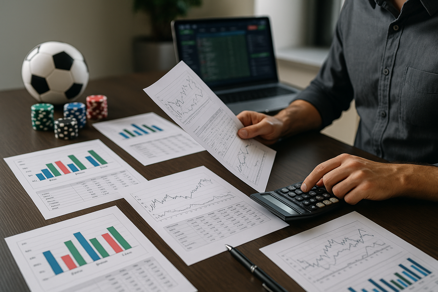 Analisi di statistiche sportive con grafici e calcoli per pronostici