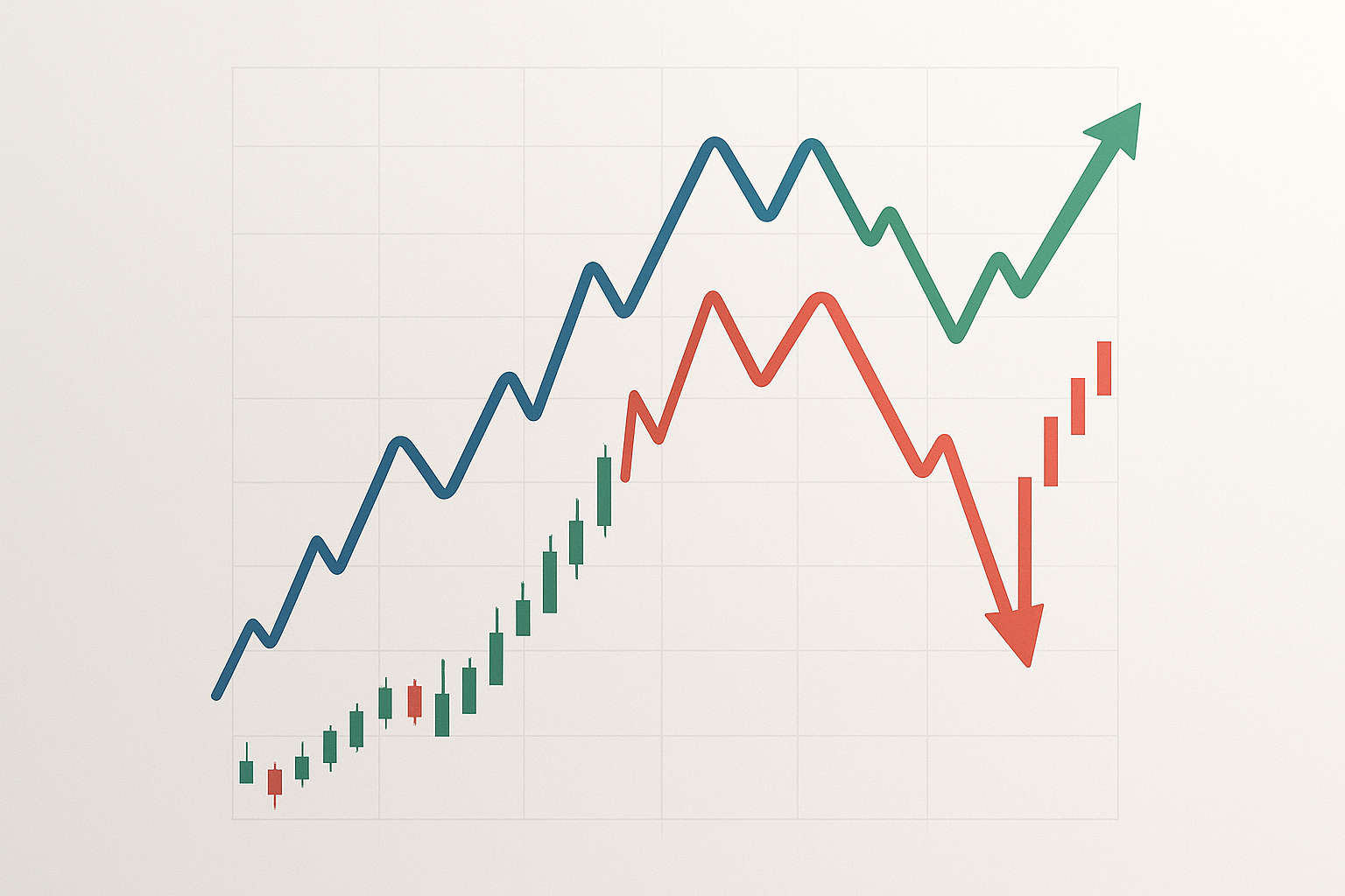 Grafico astratto che rappresenta il ribaltamento del mercato delle scommesse con variazioni di quota