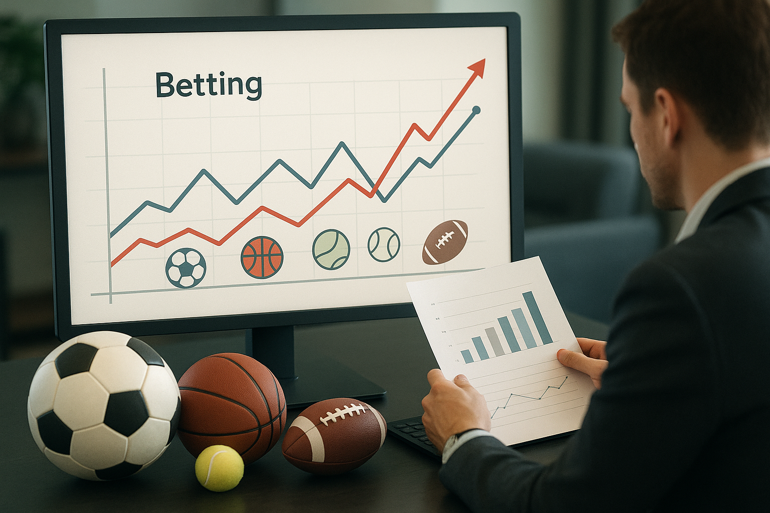 Grafico astratto che rappresenta l’andamento di una stagione sportiva e la variazione delle prestazioni