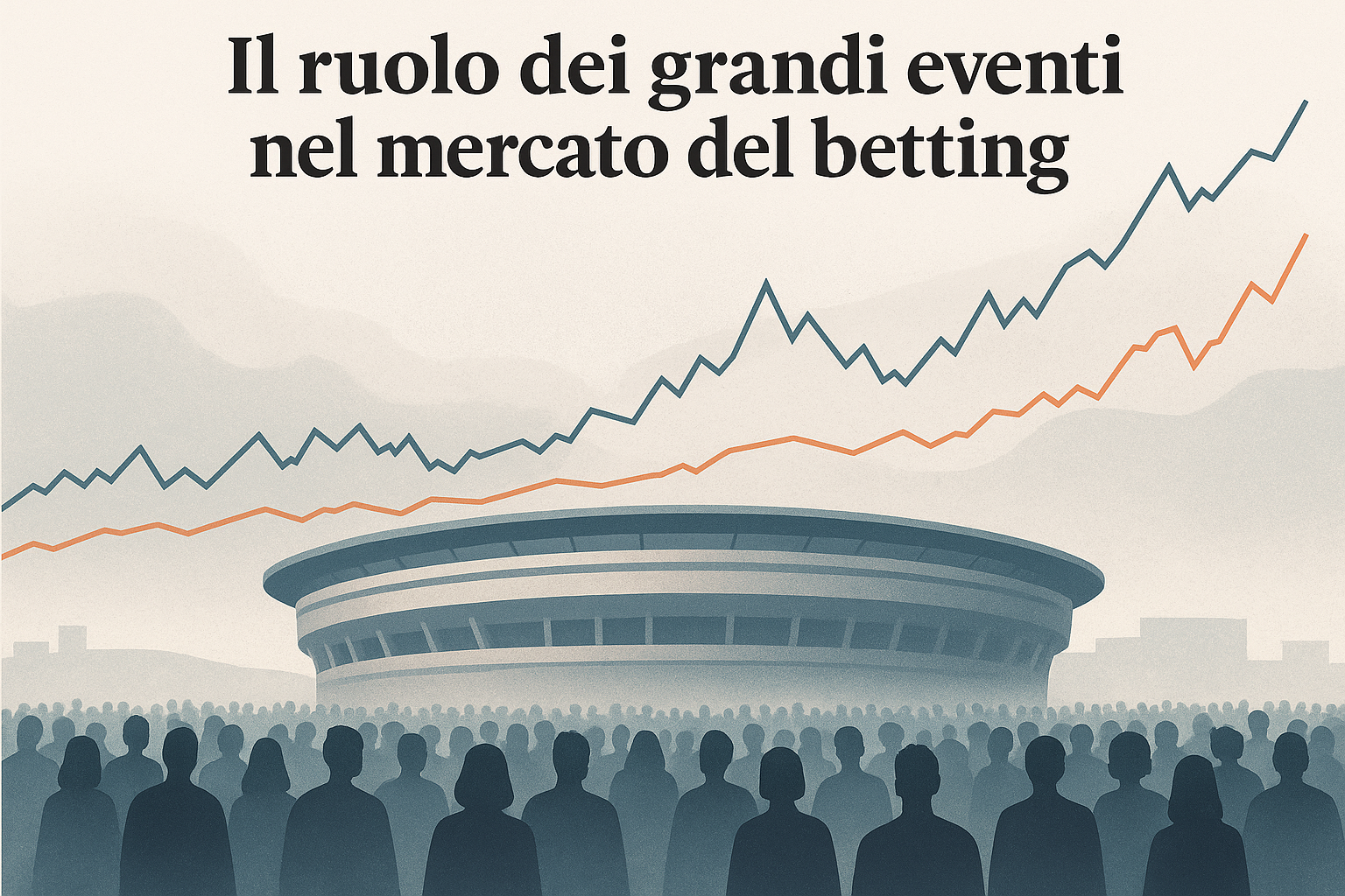 Andamento astratto delle quote e aumento di liquidità durante un grande evento sportivo