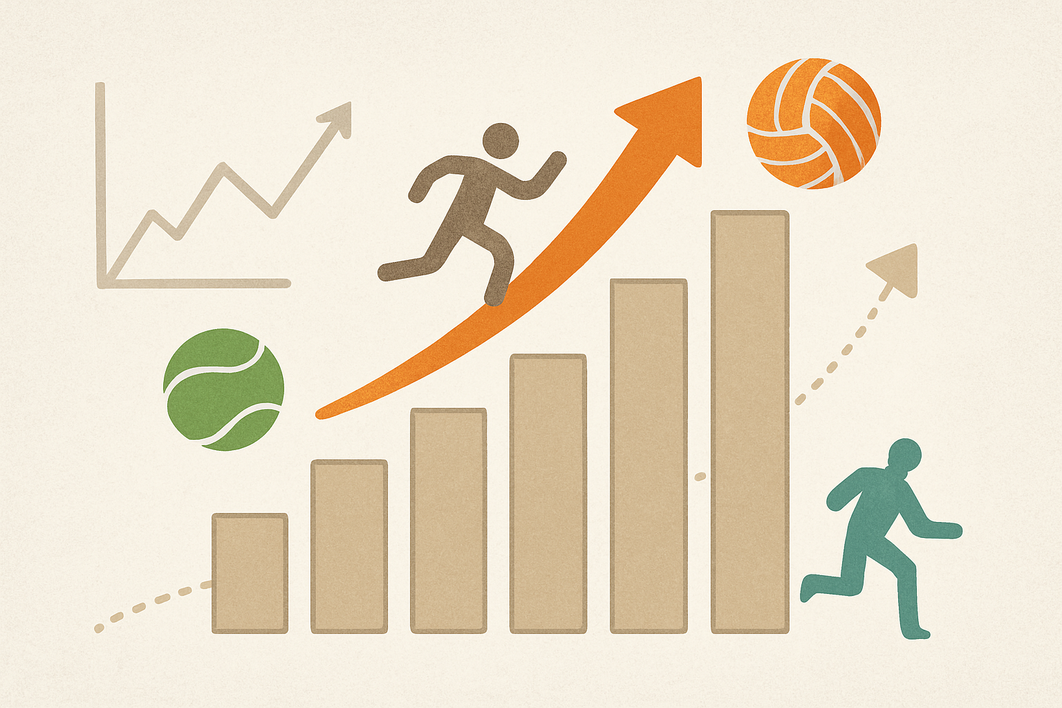 Grafico astratto che rappresenta la crescita del mercato delle scommesse sugli sport emergenti