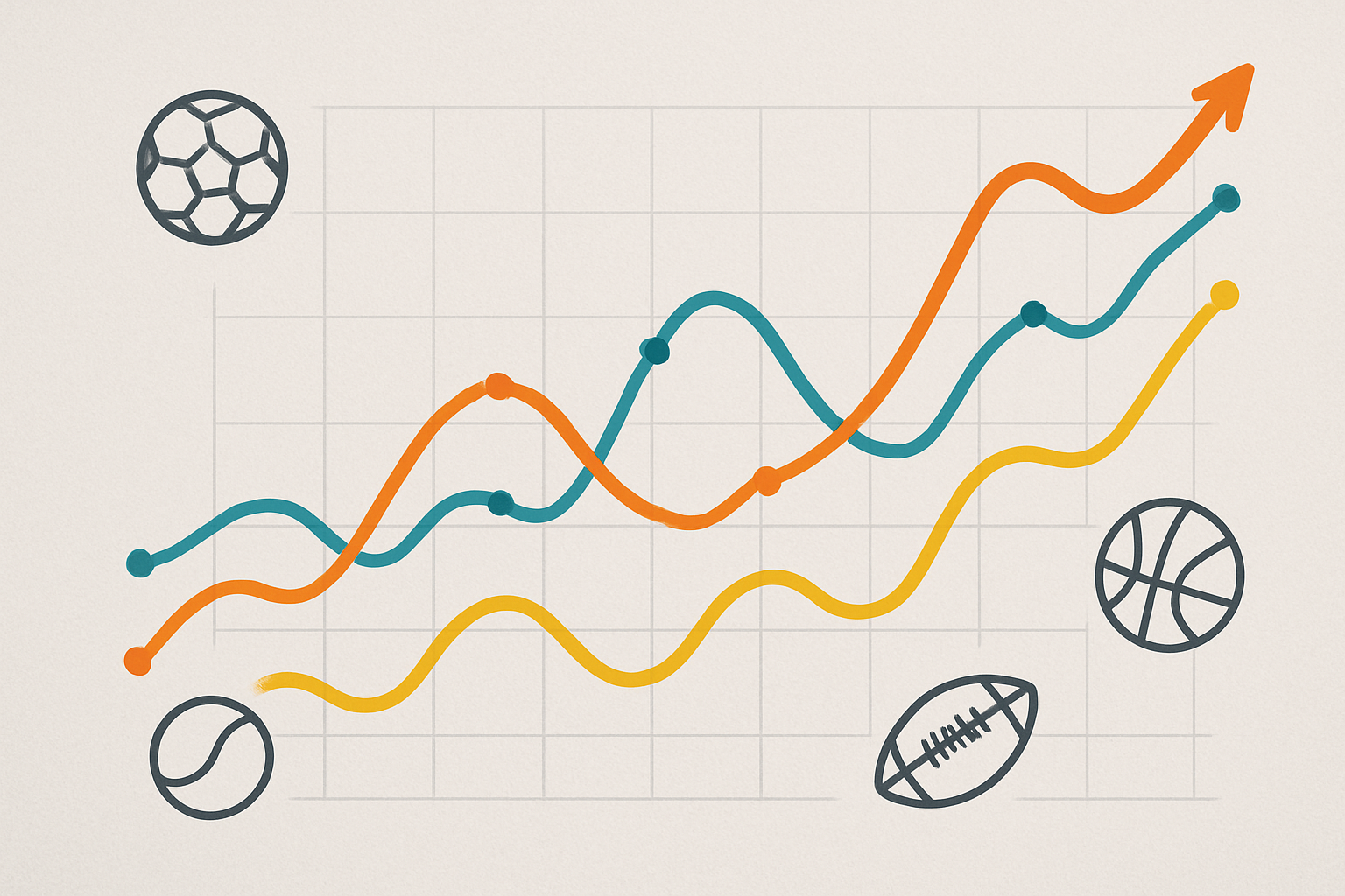 Grafico astratto che rappresenta il movimento delle quote durante una finale sportiva