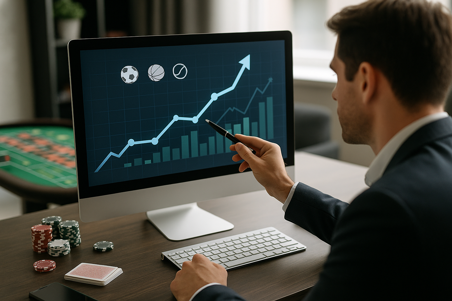 Grafico astratto che rappresenta l’andamento stagionale e le variazioni delle quote sportive