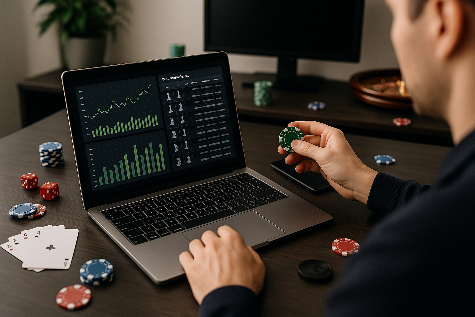 Analisi di quote e statistiche per il betting sugli eSport su un laptop