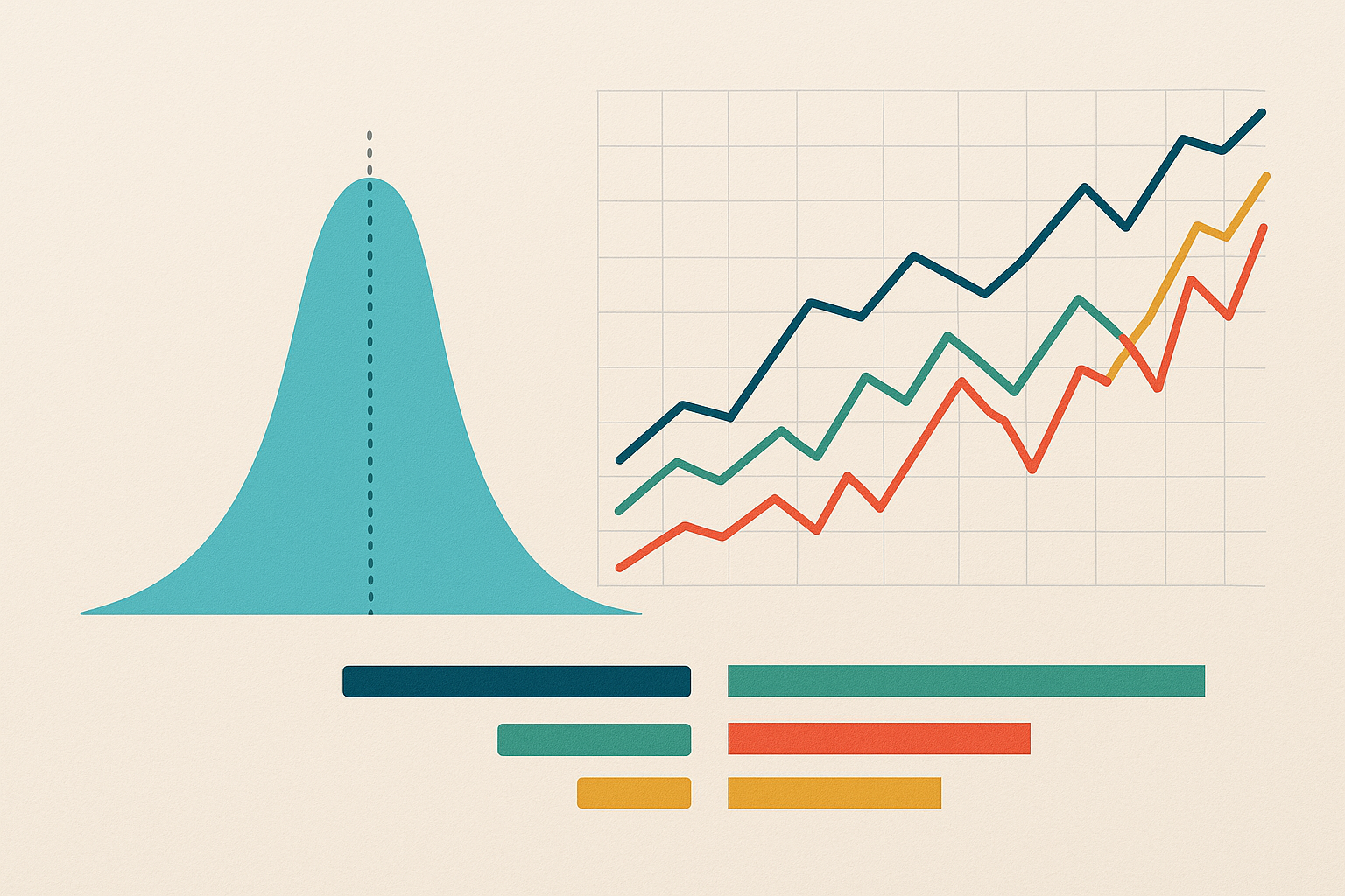 Grafico astratto che rappresenta probabilità implicite e variazioni di prezzo in un mercato predittivo