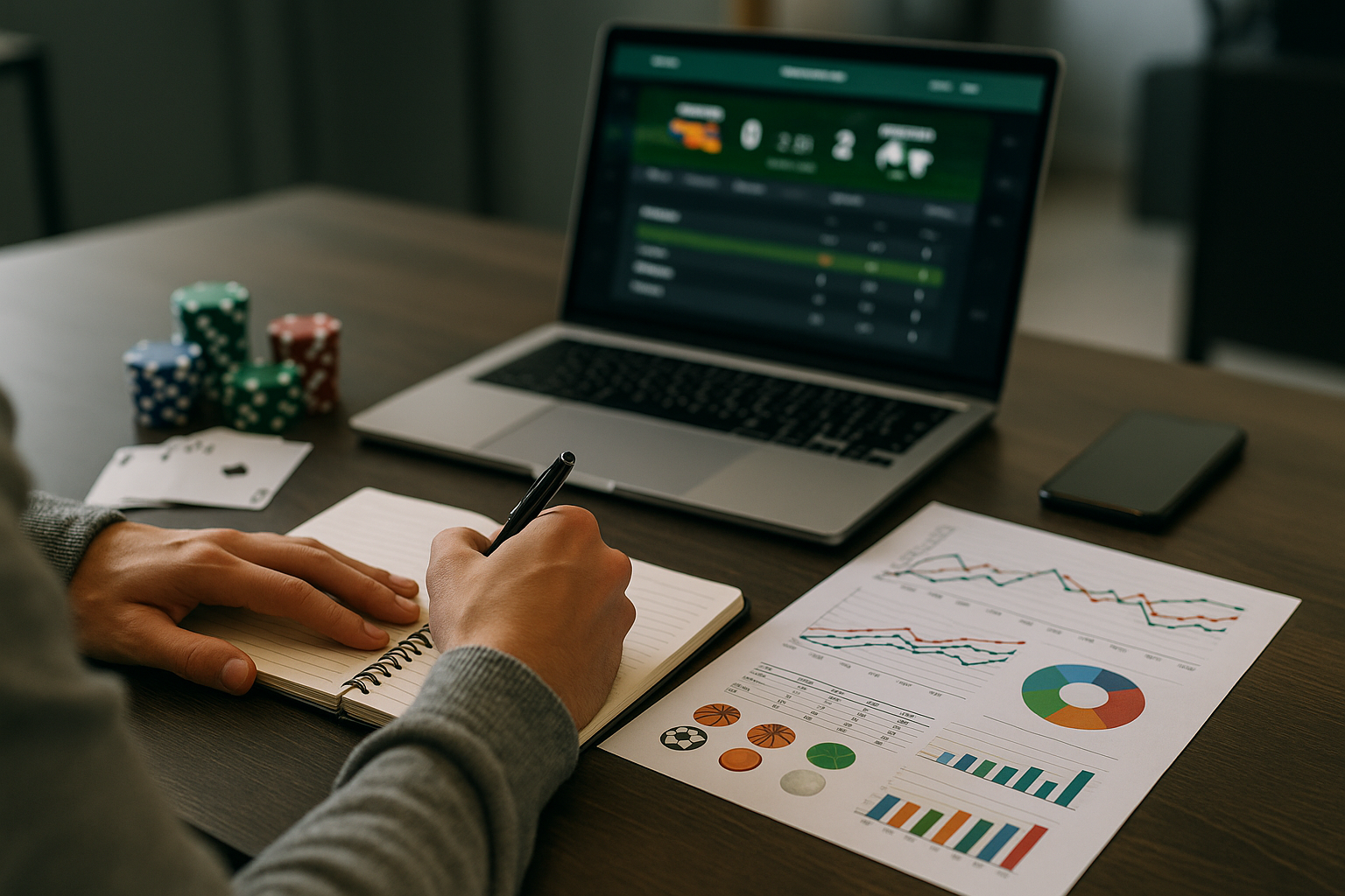 Analisi di dati e quote per scommesse su sport minori con grafici e taccuino