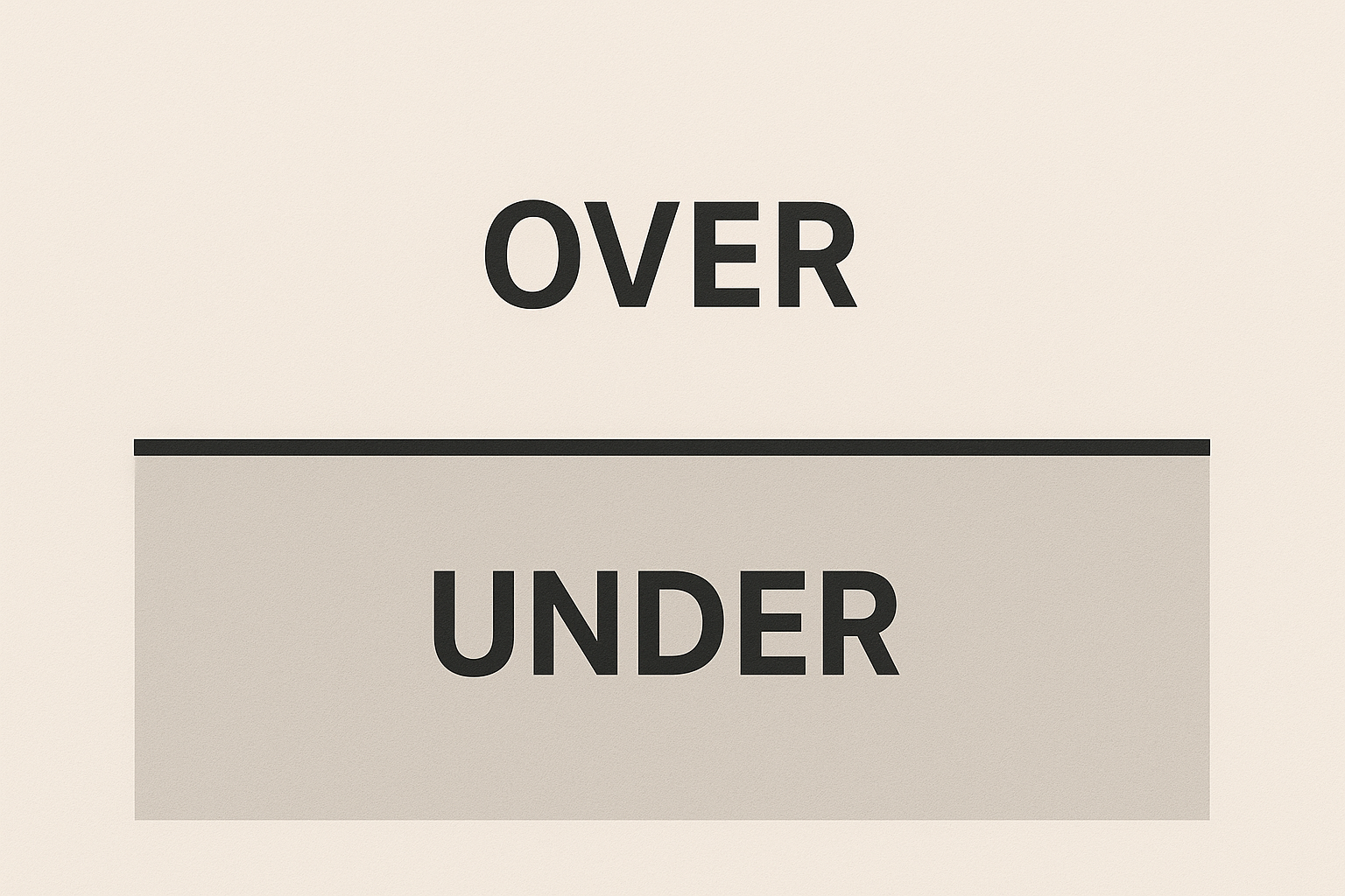 Schema concettuale del mercato over/under con linea di soglia e aree over e under