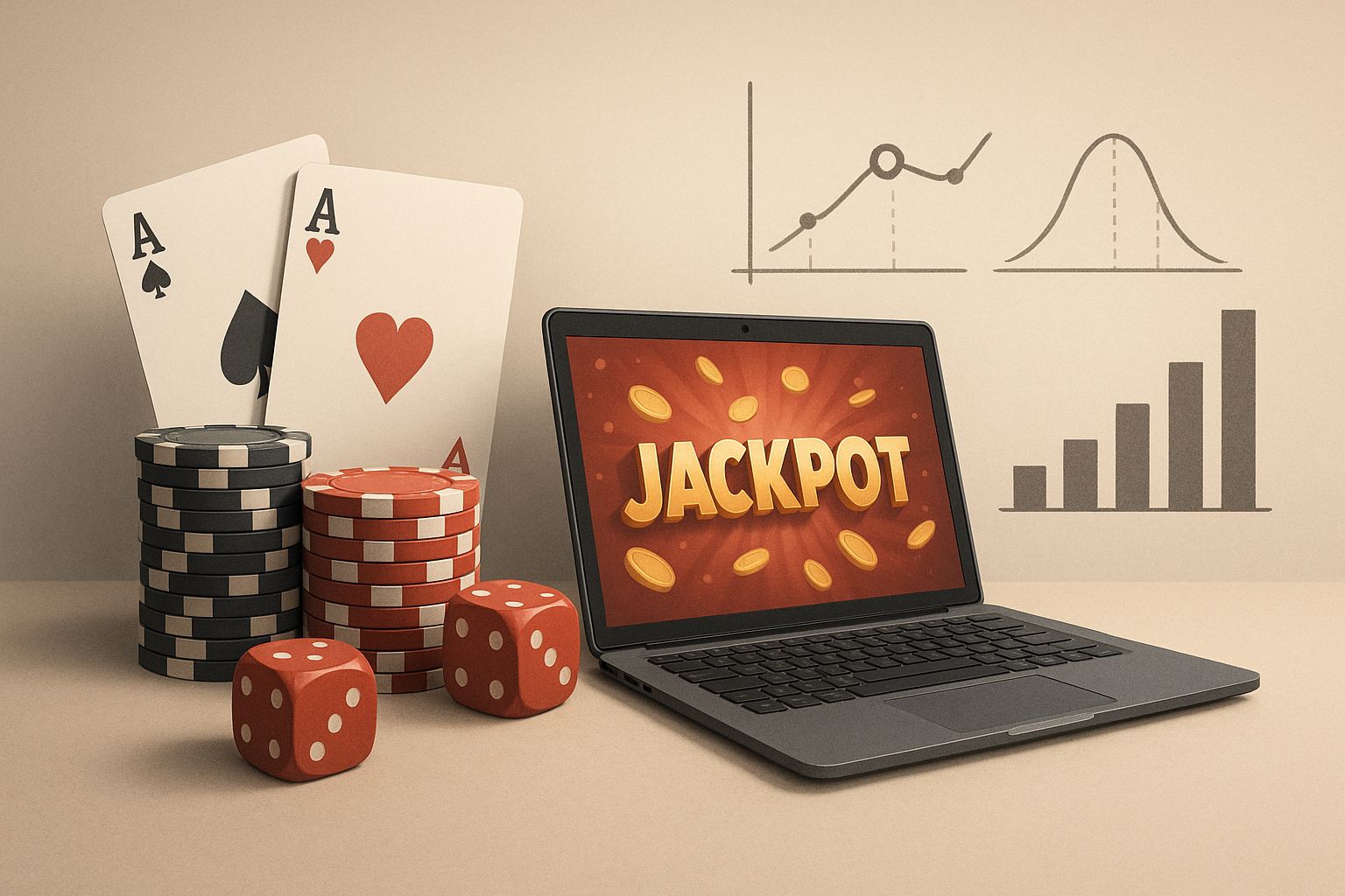 Grafico concettuale su probabilità e varianza legate ai jackpot online