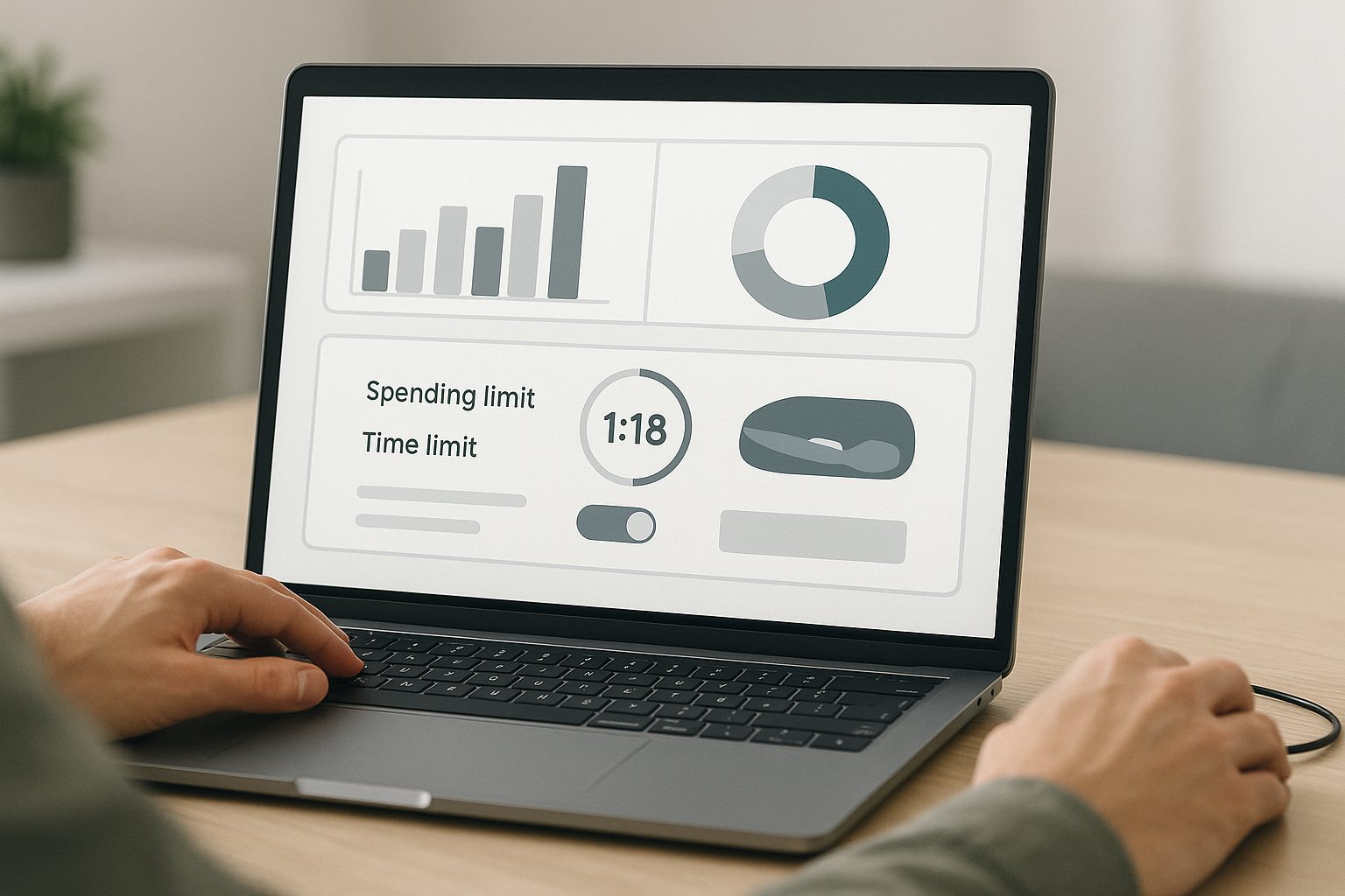 Dashboard con strumenti di controllo per limiti di deposito e tempo nel gioco online